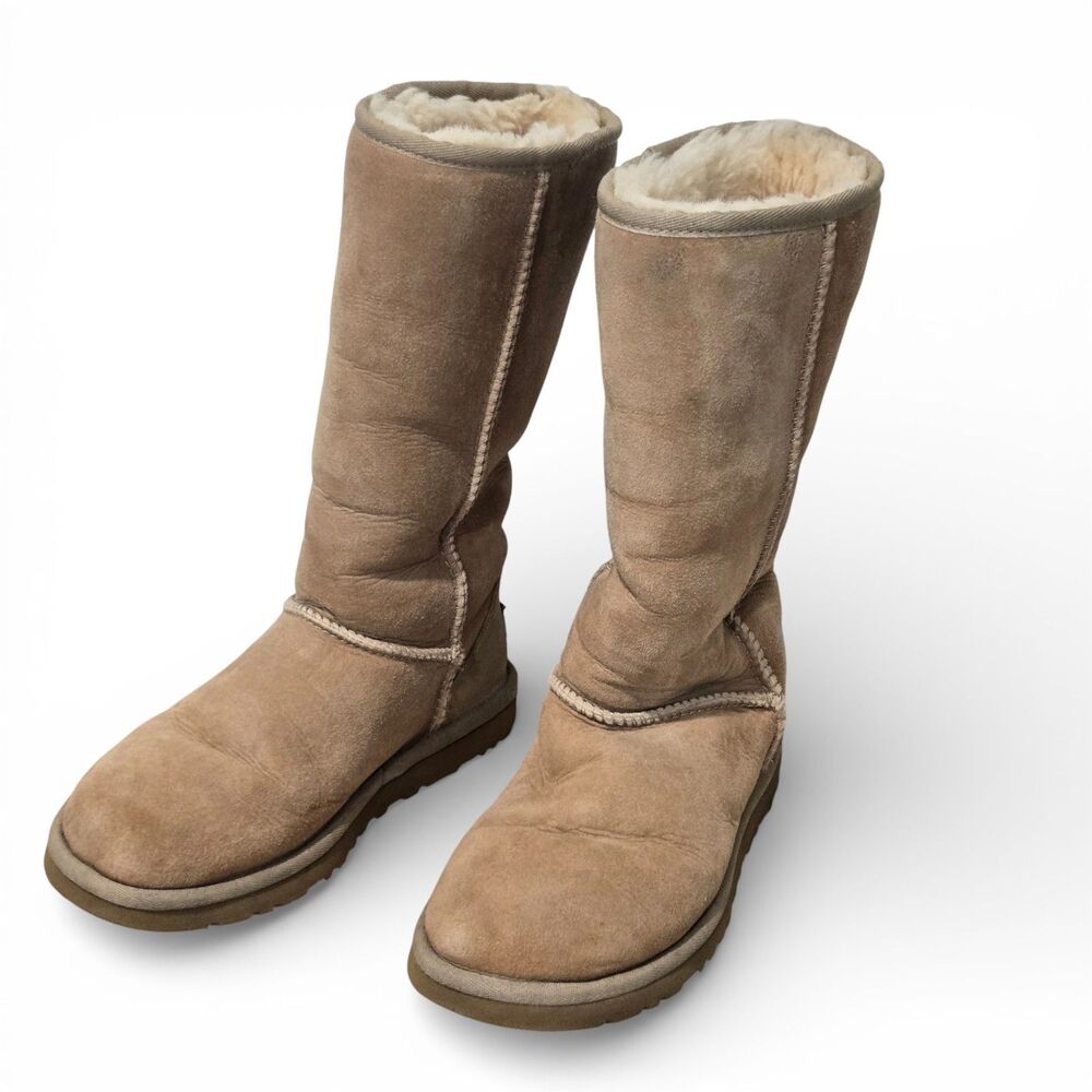 UGG Australia Classic Tall Boots womens 5 / 36 Sheepskin Suede 5815 chestnut - Picture 4 of 9